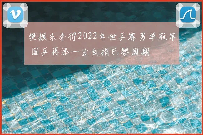 樊振东夺得2022年世乒赛男单冠军 国乒再添一金剑指巴黎周期